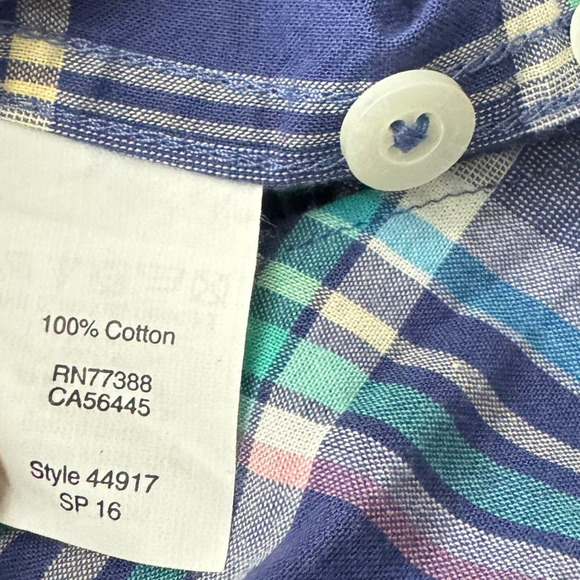 J. Crew Slim Fit Summer Plaid Button Down Shirt Mens Size XL - Picture 6 of 6